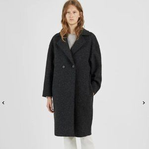 Harris Wharf Boiled Wool Cocoon Coat in Anthracite, M